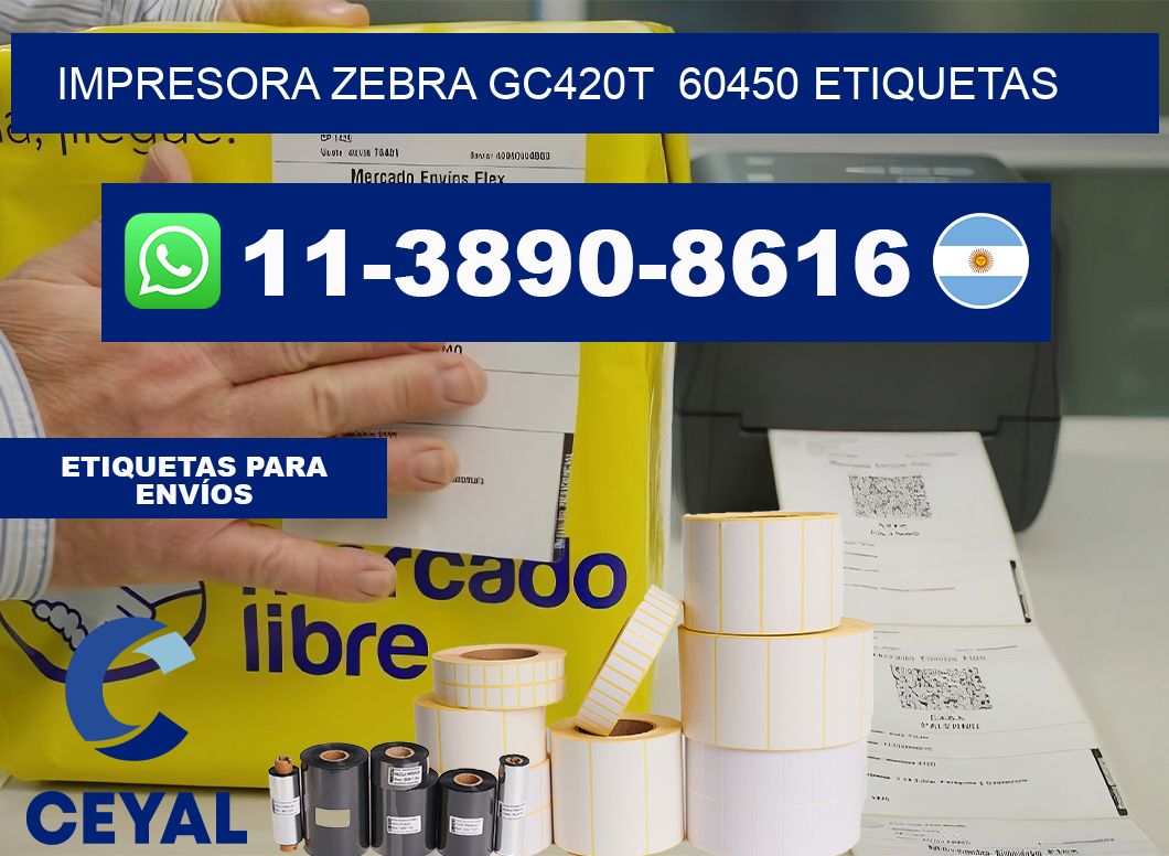 impresora zebra gc420t  60450 etiquetas