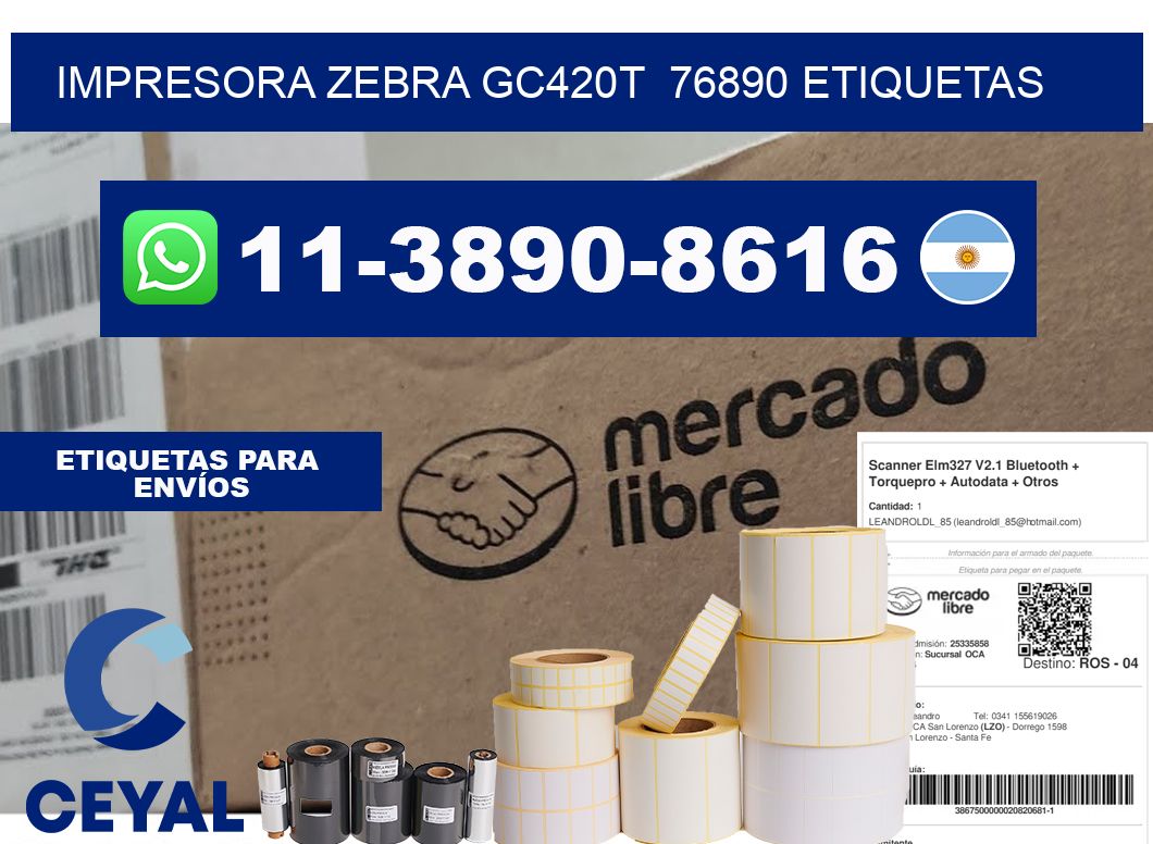 impresora zebra gc420t  76890 etiquetas