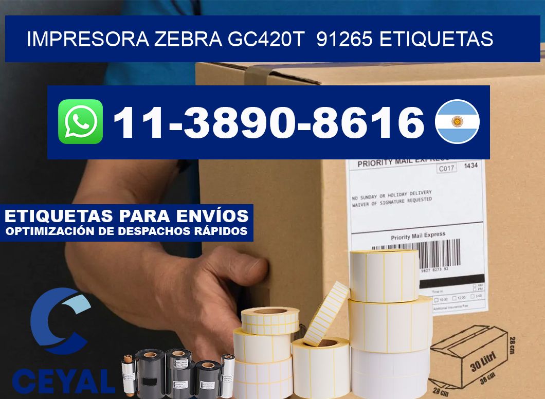 impresora zebra gc420t  91265 etiquetas