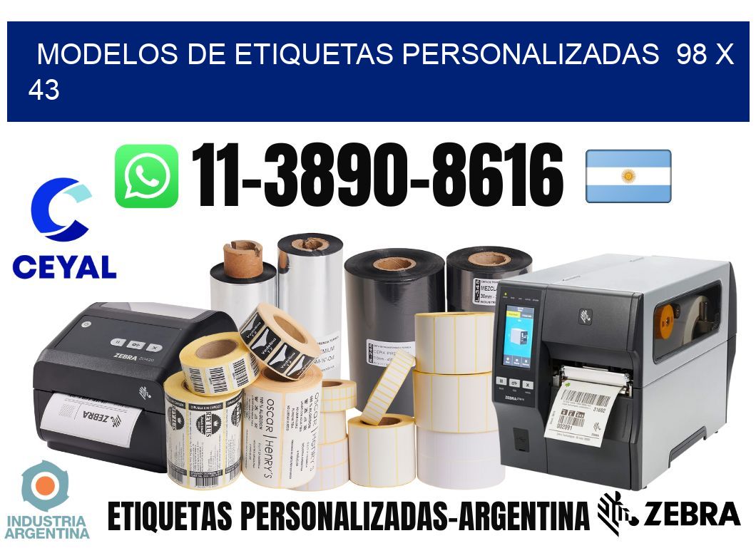 modelos de etiquetas personalizadas  98 x 43