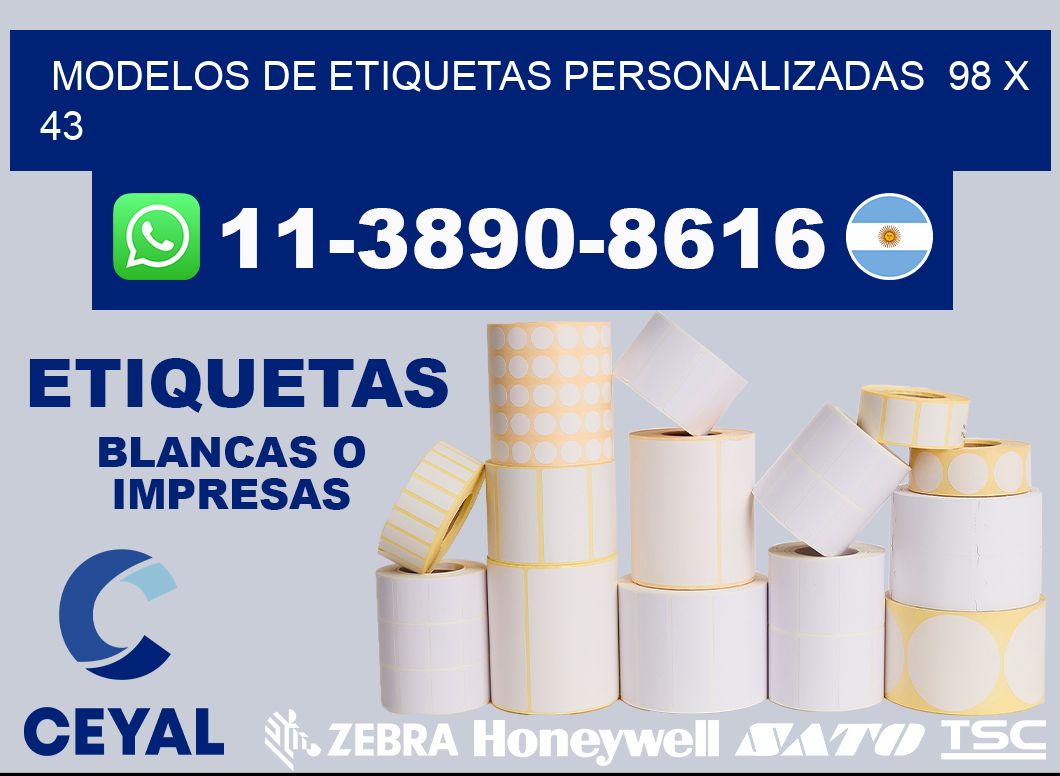 modelos de etiquetas personalizadas  98 x 43