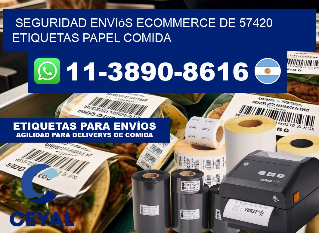 seguridad enviós ecommerce de 57420 etiquetas papel comida