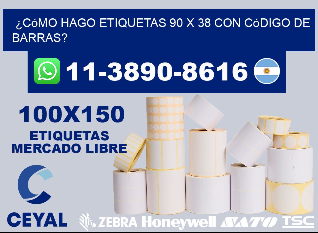 ¿Cómo hago etiquetas 90 x 38 con código de barras?