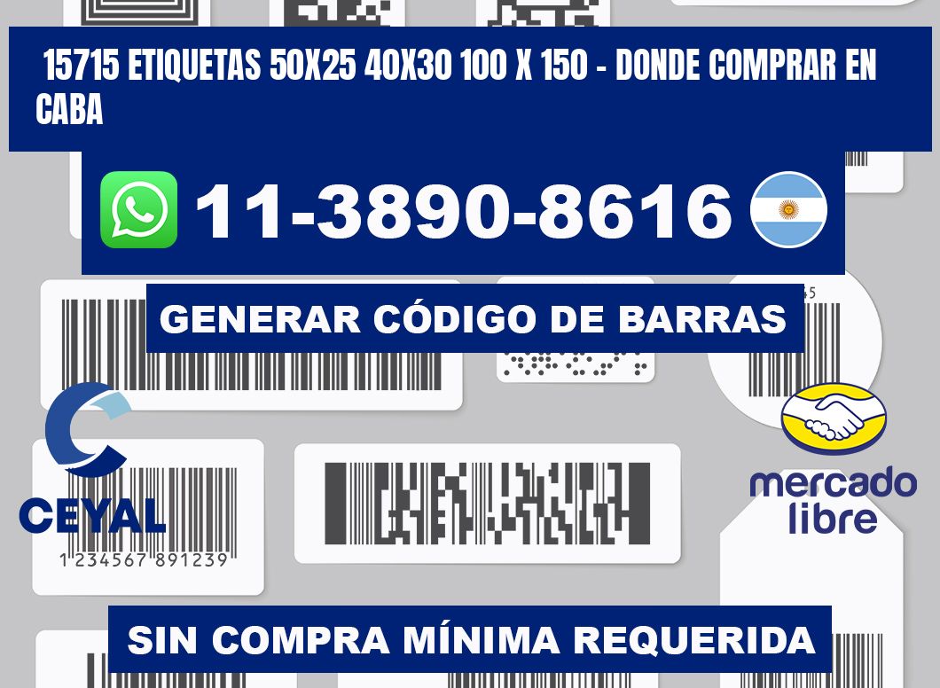 15715 etiquetas 50x25 40x30 100 x 150 - Donde Comprar en Caba