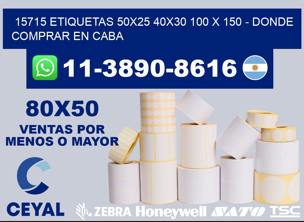 15715 etiquetas 50x25 40x30 100 x 150 - Donde Comprar en Caba
