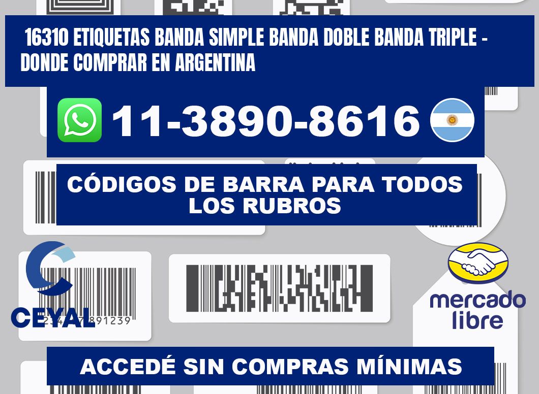 16310 etiquetas banda simple banda doble banda triple - Donde Comprar en Argentina