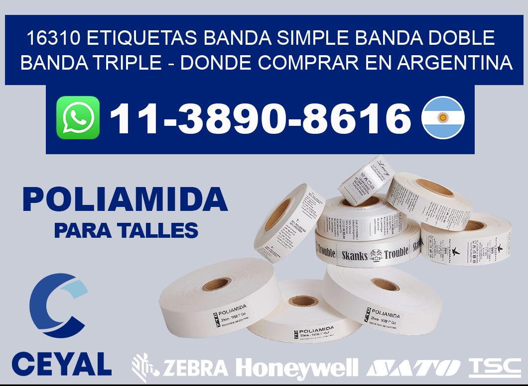 16310 etiquetas banda simple banda doble banda triple - Donde Comprar en Argentina