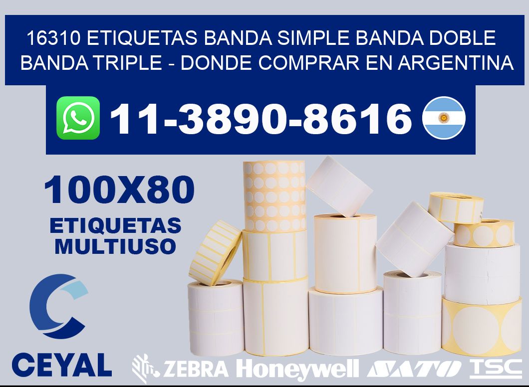 16310 etiquetas banda simple banda doble banda triple - Donde Comprar en Argentina