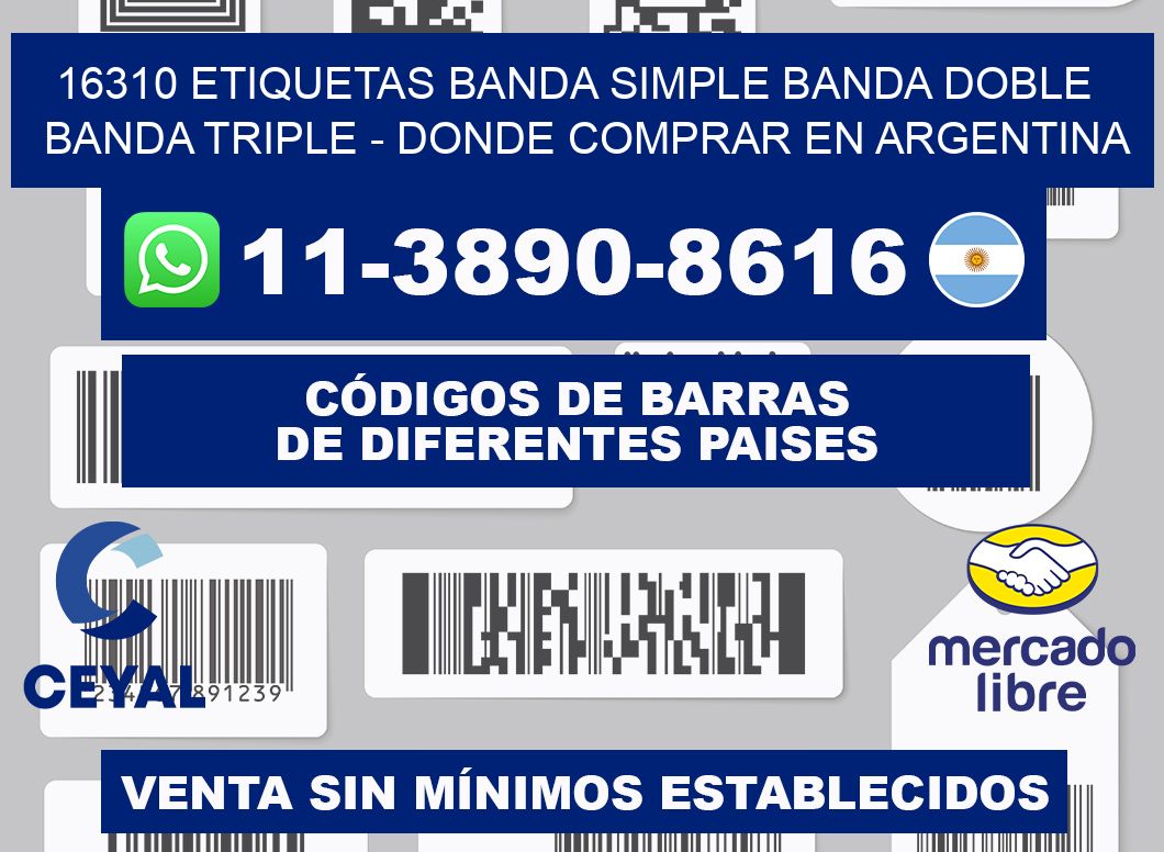 16310 etiquetas banda simple banda doble banda triple - Donde Comprar en Argentina