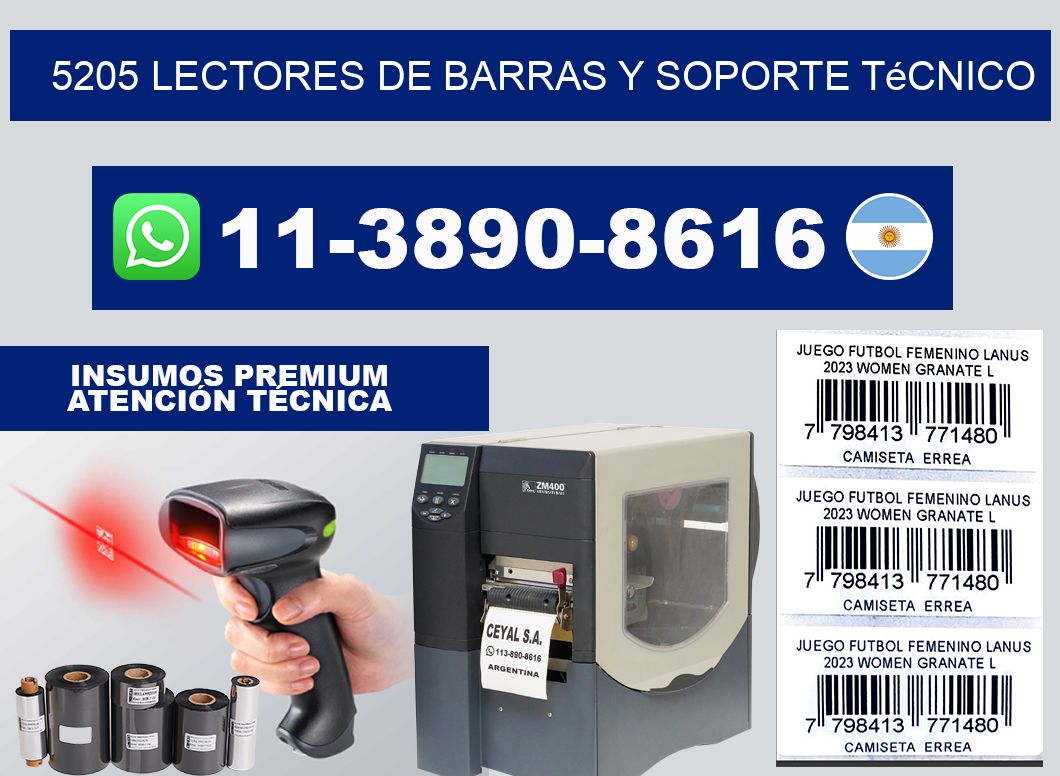 5205 Lectores de barras y Soporte Técnico
