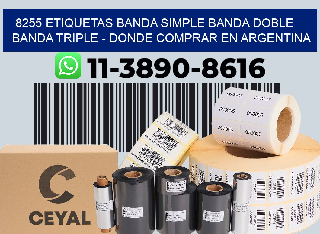 8255 etiquetas banda simple banda doble banda triple - Donde Comprar en Argentina