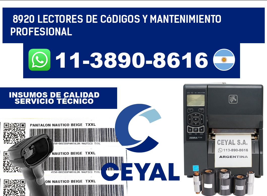 8920 Lectores de Códigos y Mantenimiento Profesional