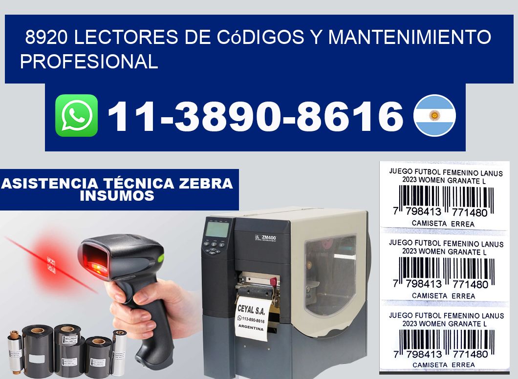 8920 Lectores de Códigos y Mantenimiento Profesional