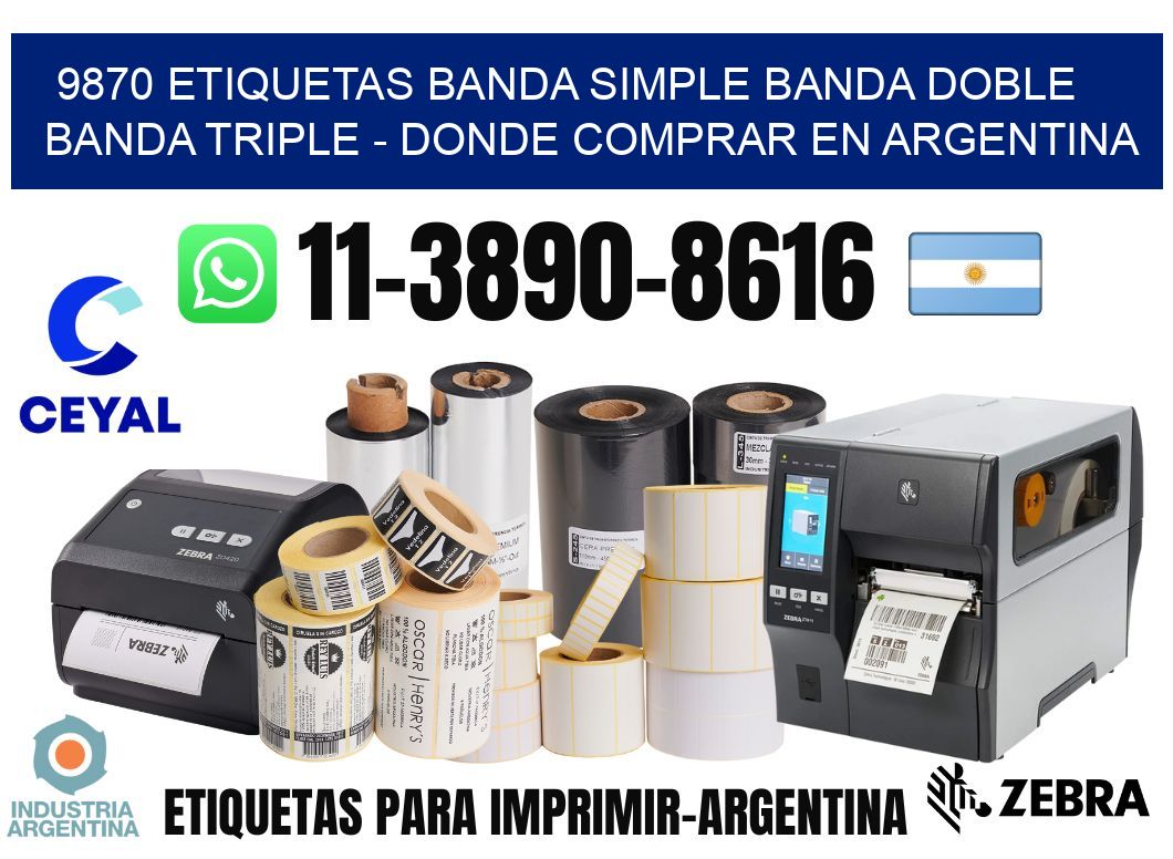 9870 etiquetas banda simple banda doble banda triple - Donde Comprar en Argentina