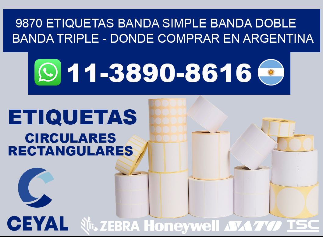 9870 etiquetas banda simple banda doble banda triple - Donde Comprar en Argentina