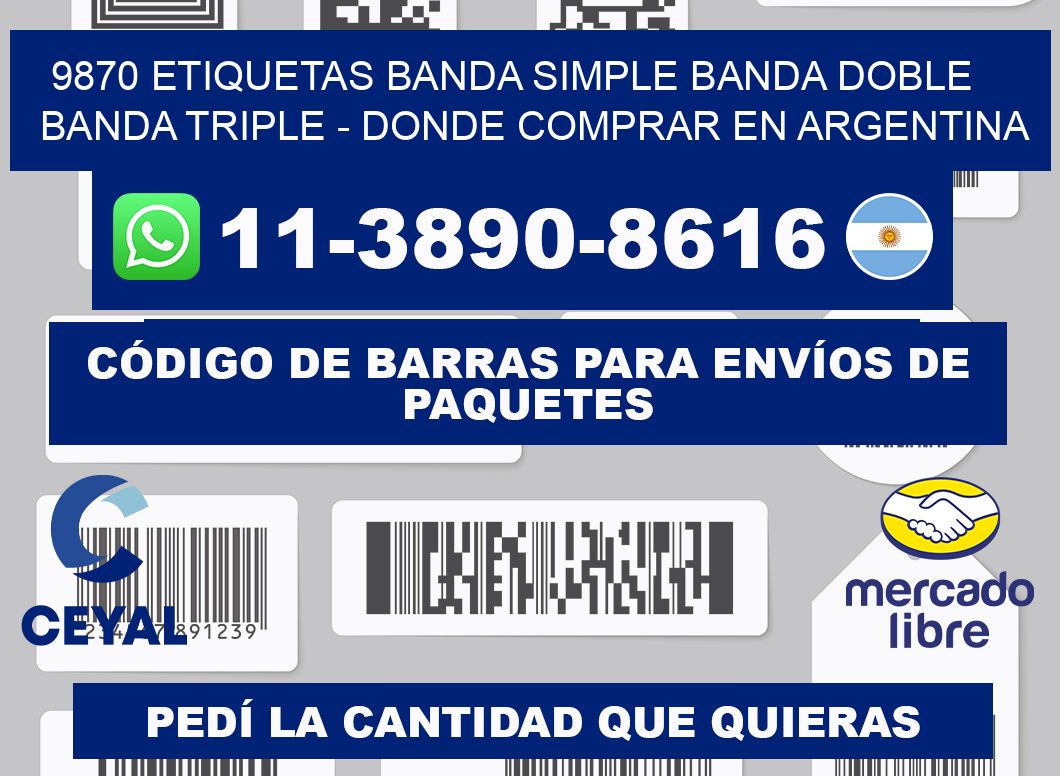 9870 etiquetas banda simple banda doble banda triple - Donde Comprar en Argentina