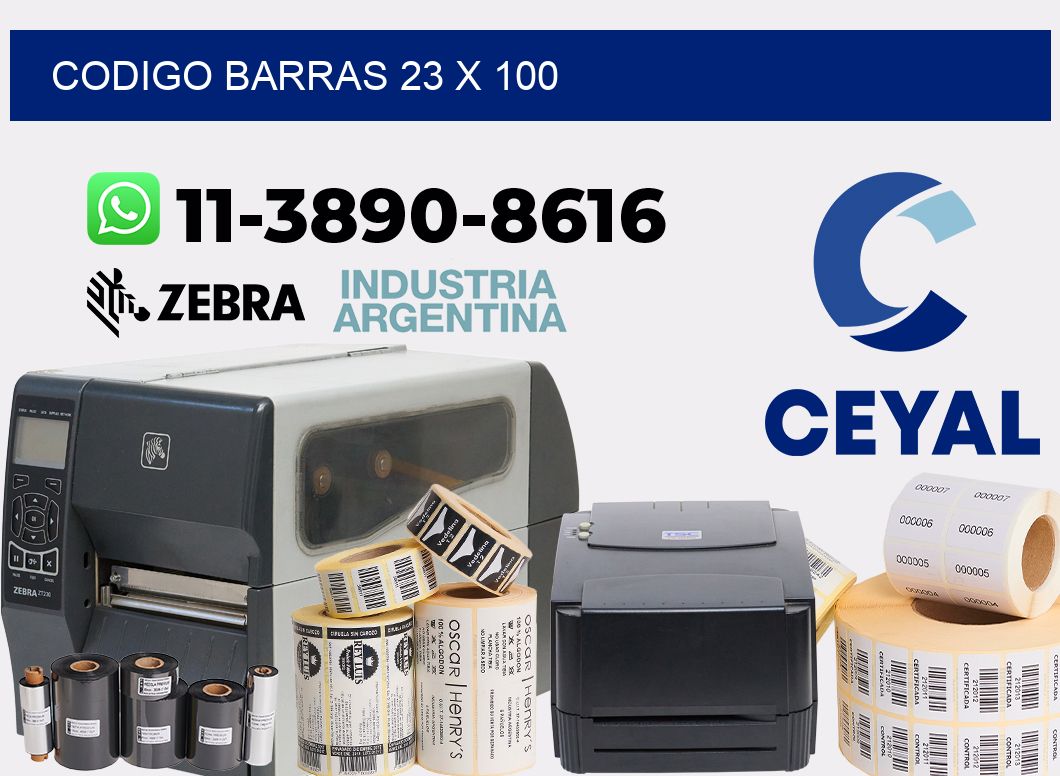 Codigo barras 23 x 100