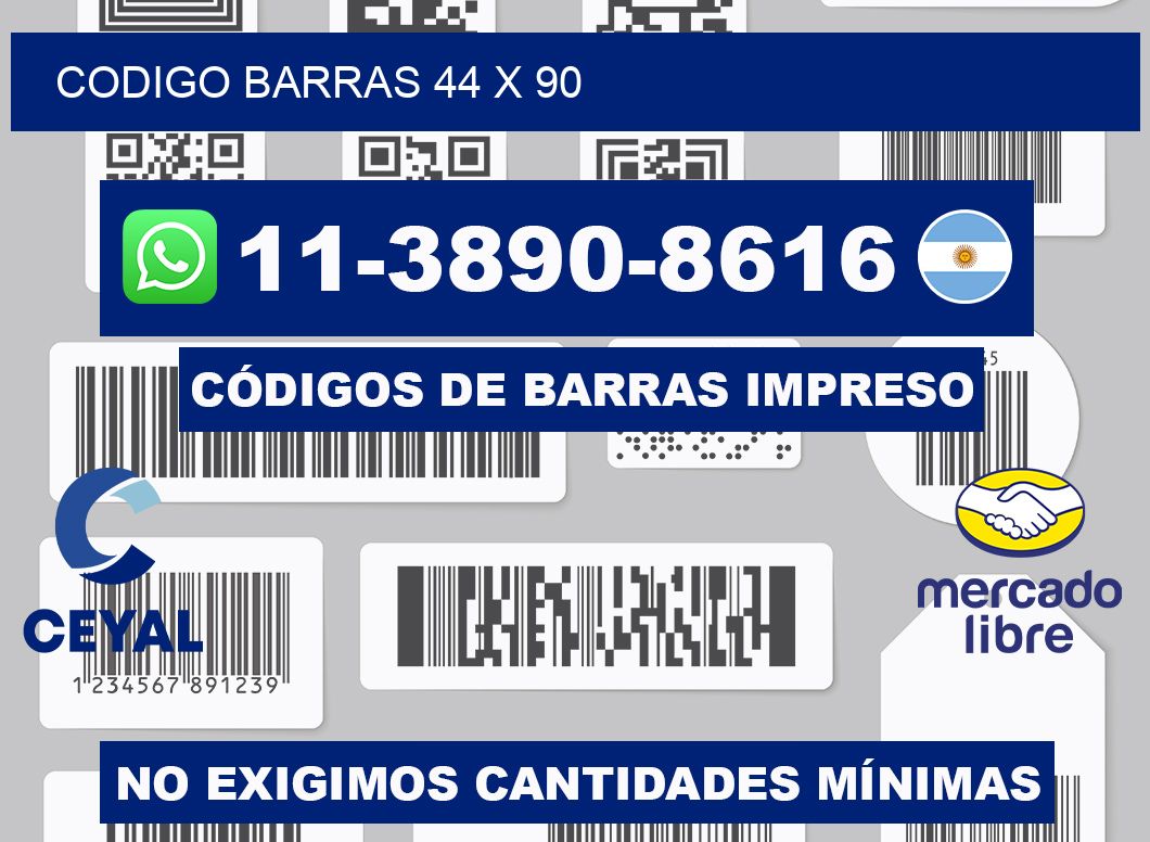 Codigo barras 44 x 90