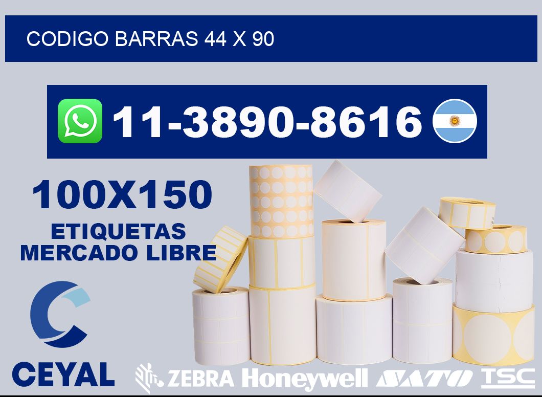 Codigo barras 44 x 90