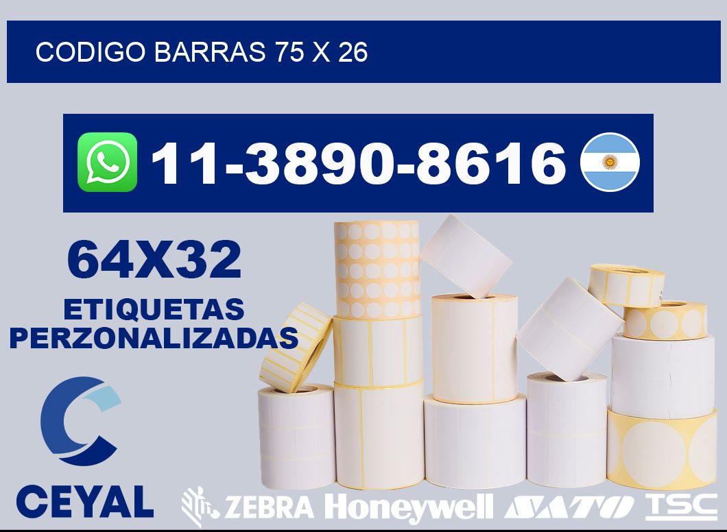 Codigo barras 75 x 26
