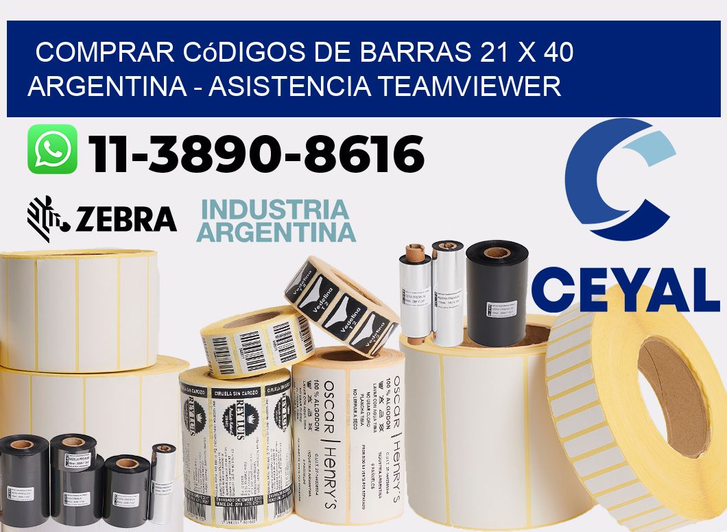 Comprar códigos de barras 21 x 40 argentina - asistencia teamviewer