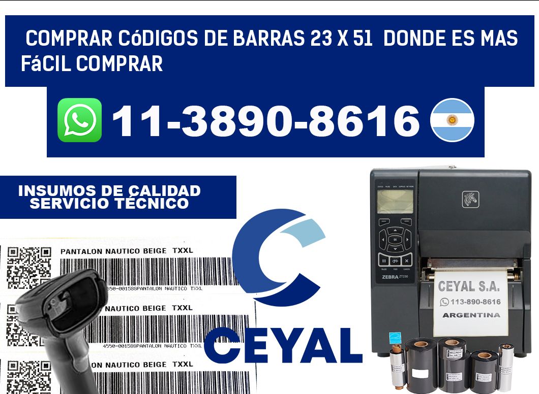 Comprar códigos de barras 23 x 51  Donde es mas fácil comprar