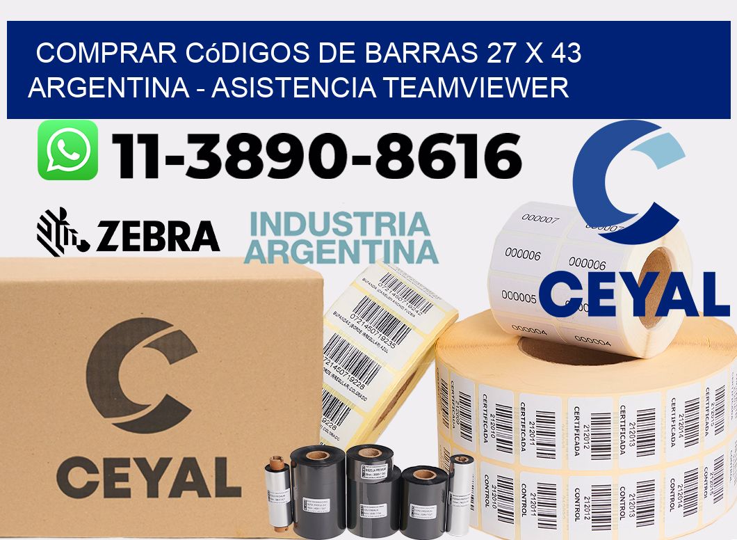Comprar códigos de barras 27 x 43 argentina - asistencia teamviewer