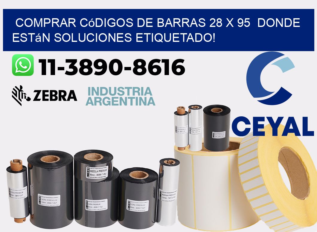 Comprar códigos de barras 28 x 95  donde están soluciones etiquetado!