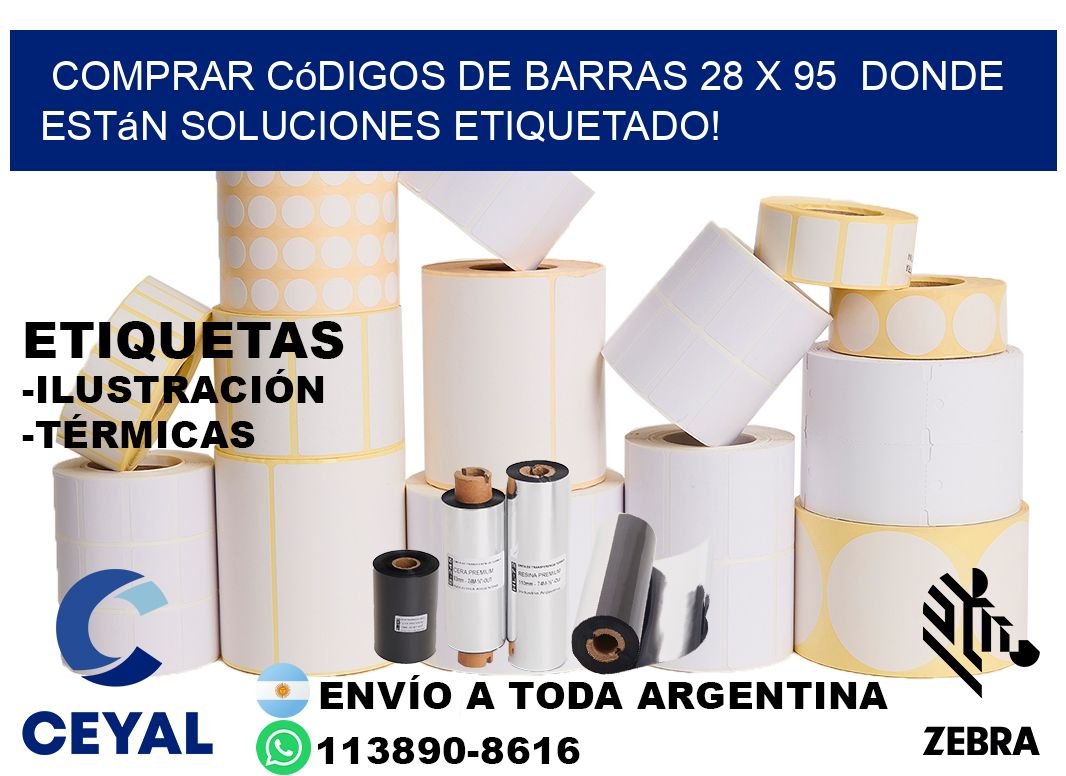 Comprar códigos de barras 28 x 95  donde están soluciones etiquetado!