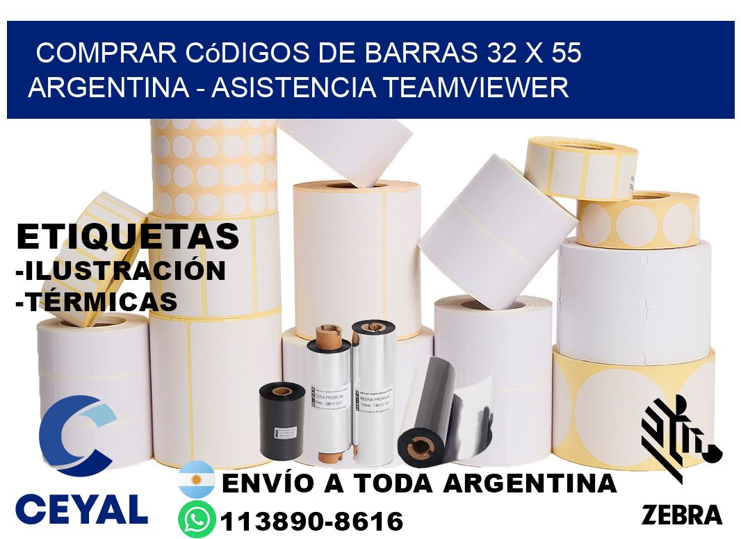 Comprar códigos de barras 32 x 55 argentina - asistencia teamviewer