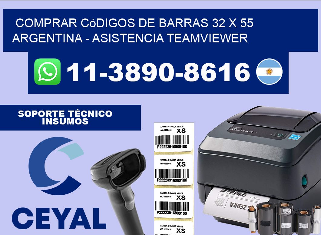 Comprar códigos de barras 32 x 55 argentina – asistencia teamviewer