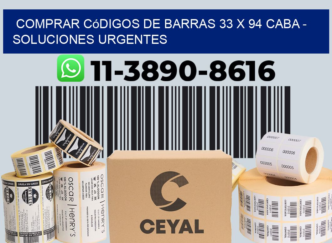 Comprar códigos de barras 33 x 94 CABA - soluciones urgentes