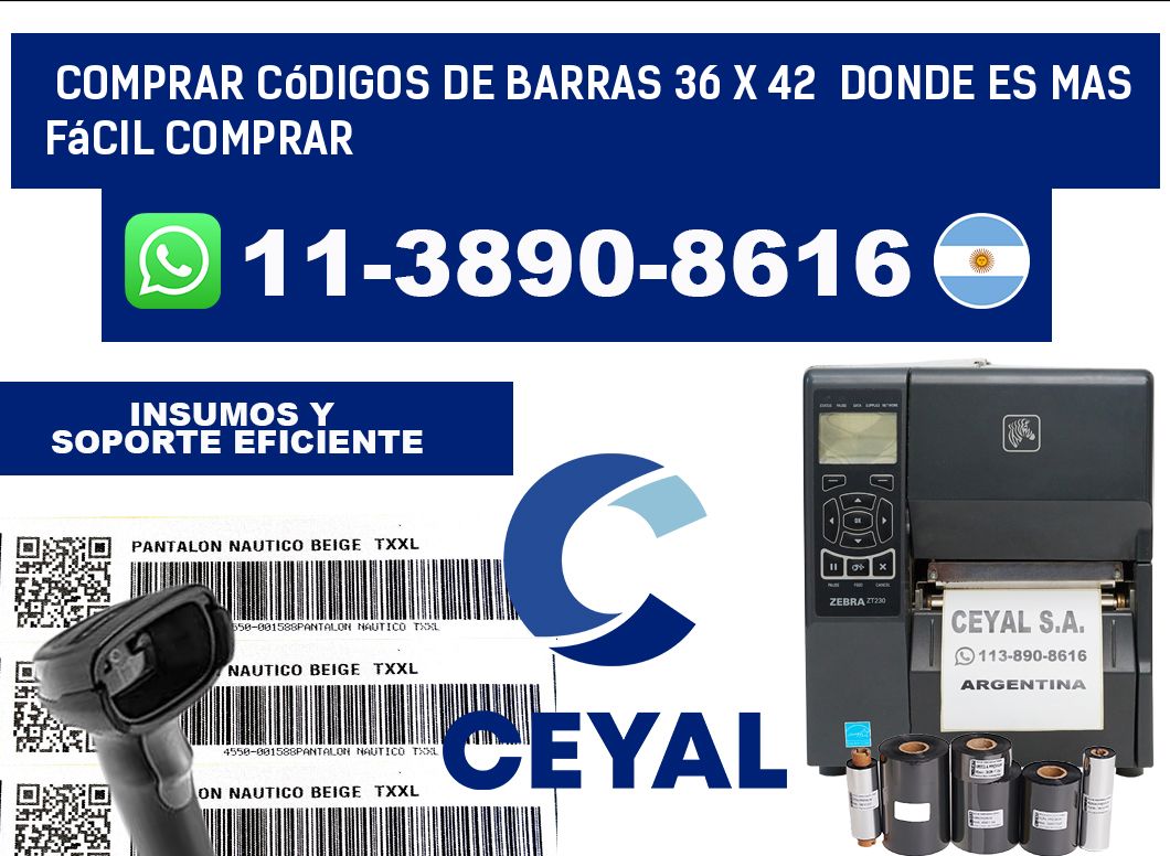 Comprar códigos de barras 36 x 42  Donde es mas fácil comprar