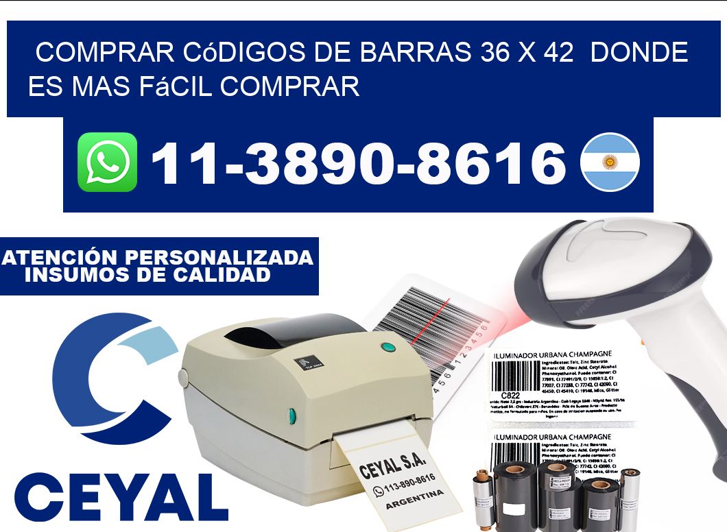 Comprar códigos de barras 36 x 42  Donde es mas fácil comprar