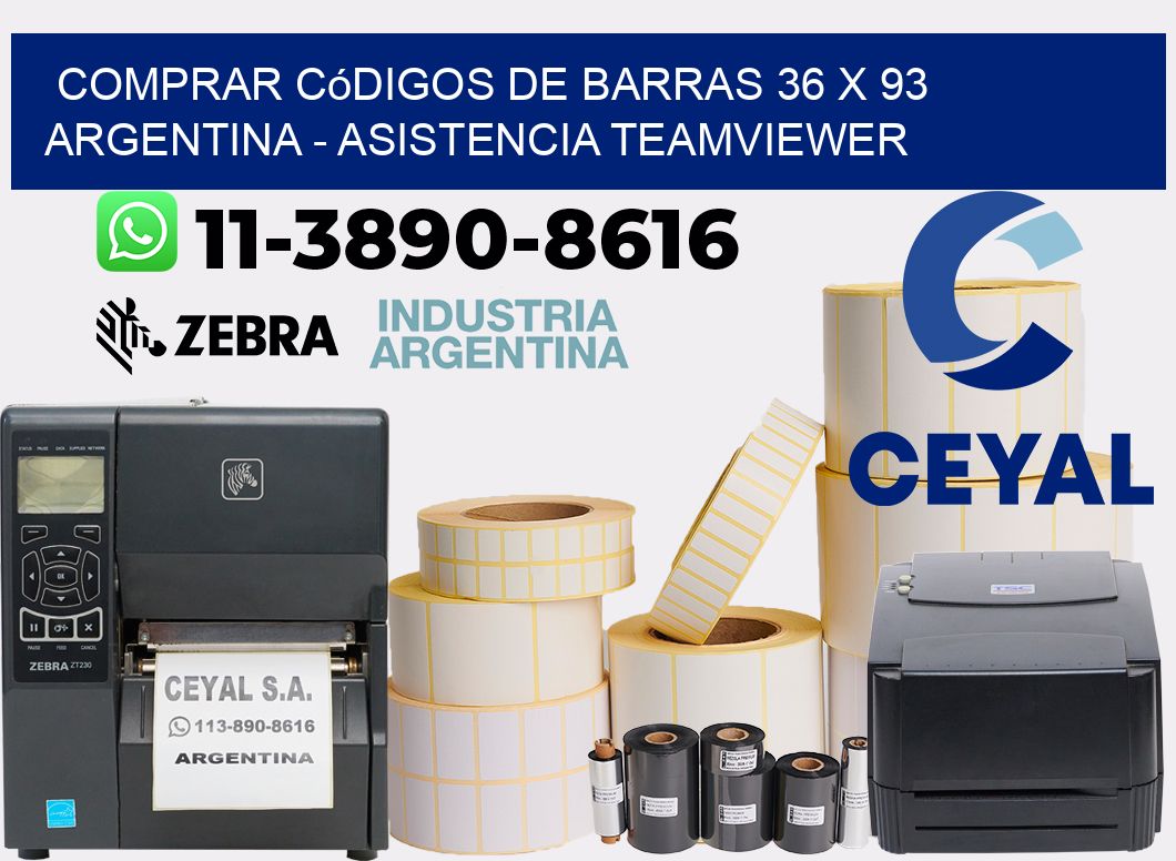 Comprar códigos de barras 36 x 93 argentina - asistencia teamviewer
