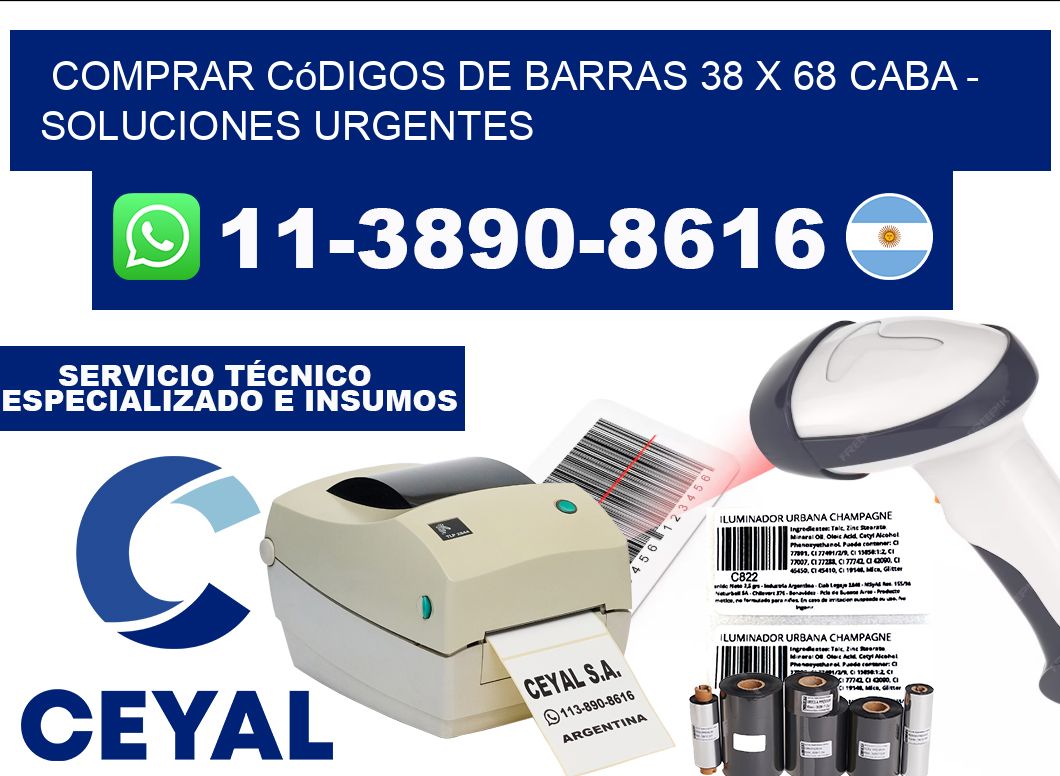 Comprar códigos de barras 38 x 68 CABA - soluciones urgentes
