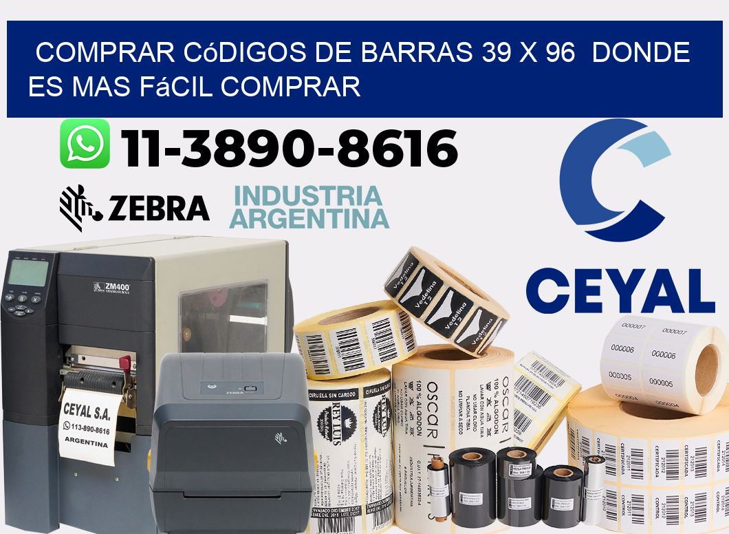 Comprar códigos de barras 39 x 96  Donde es mas fácil comprar