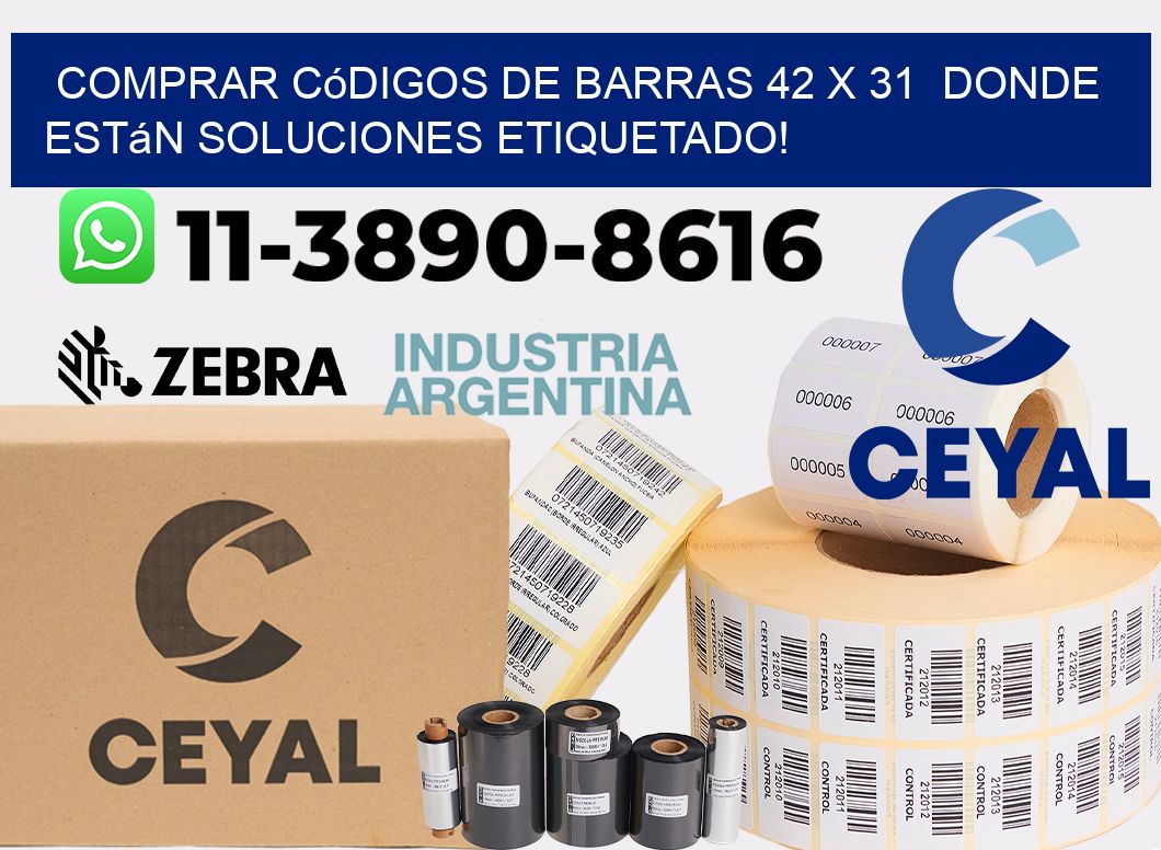 Comprar códigos de barras 42 x 31  donde están soluciones etiquetado!