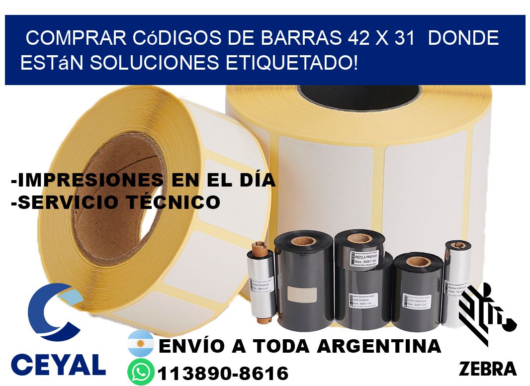 Comprar códigos de barras 42 x 31  donde están soluciones etiquetado!