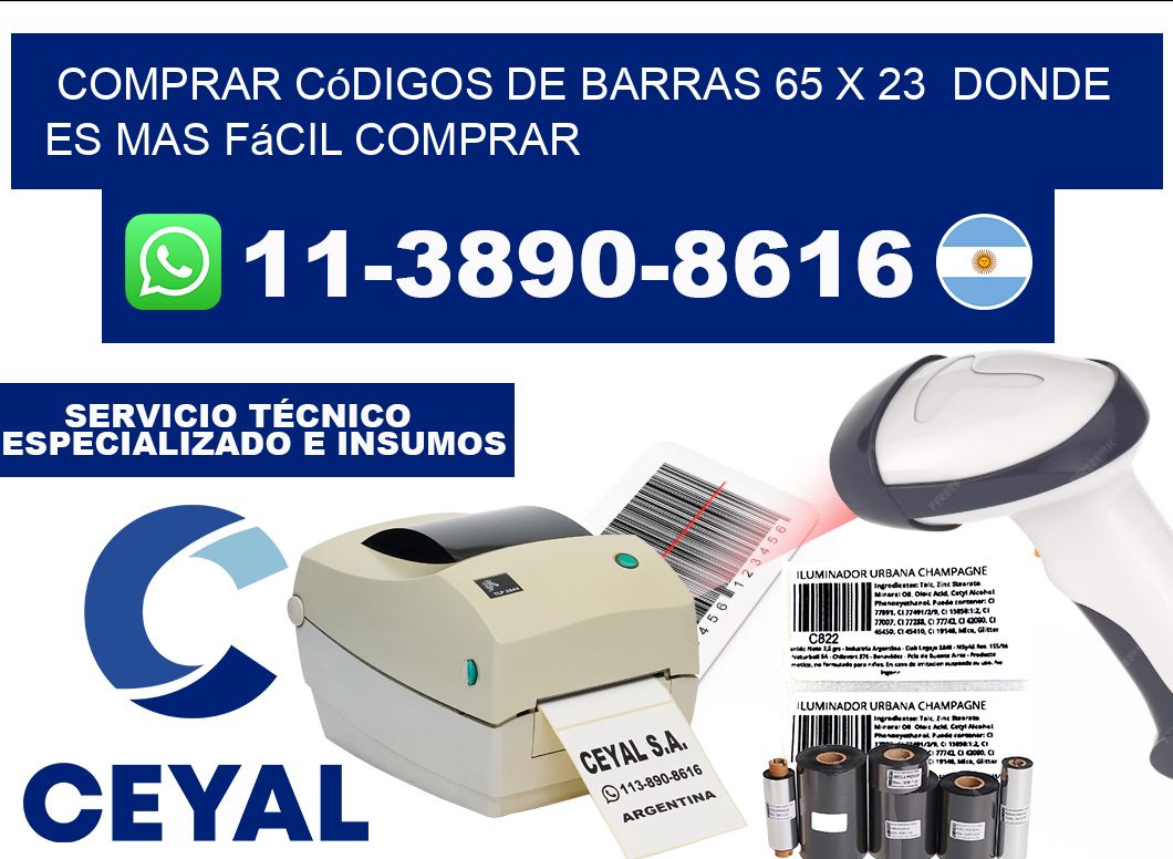 Comprar códigos de barras 65 x 23  Donde es mas fácil comprar