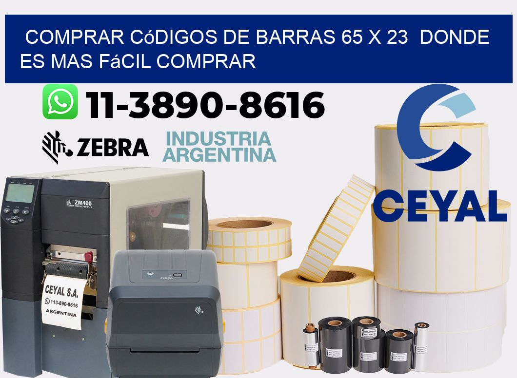 Comprar códigos de barras 65 x 23  Donde es mas fácil comprar