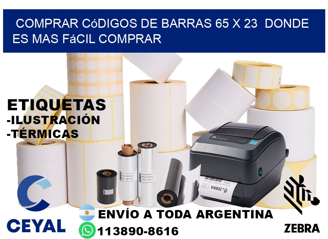 Comprar códigos de barras 65 x 23  Donde es mas fácil comprar