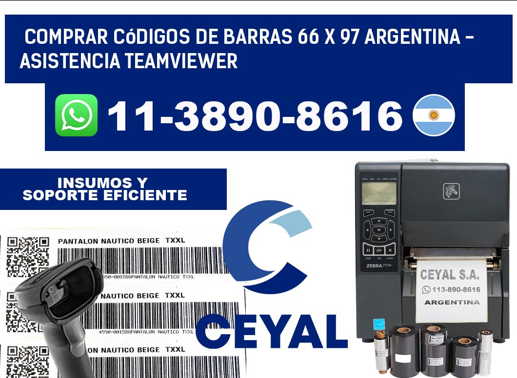 Comprar códigos de barras 66 x 97 argentina - asistencia teamviewer