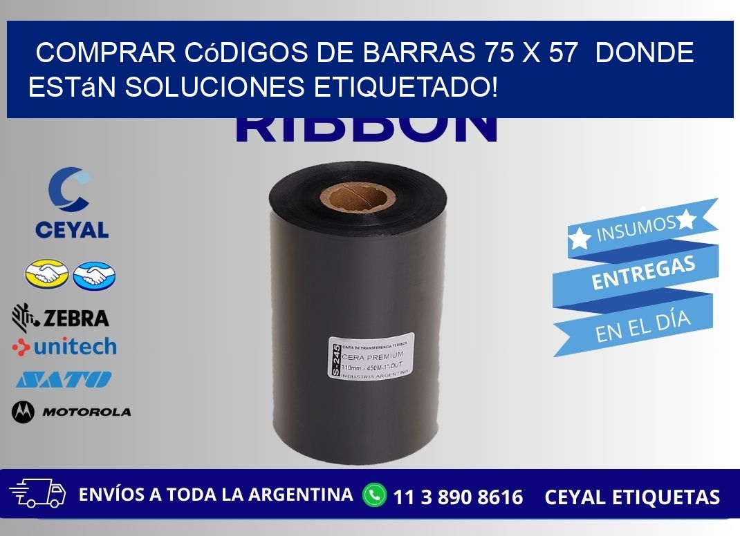 Comprar códigos de barras 75 x 57  donde están soluciones etiquetado!