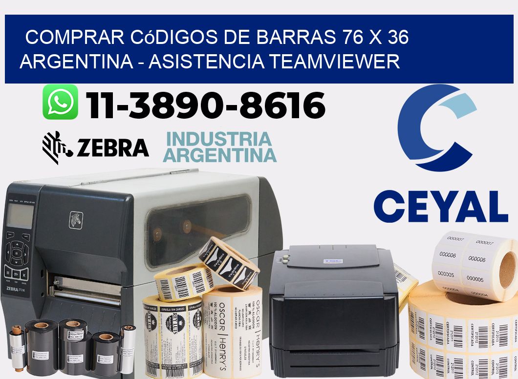 Comprar códigos de barras 76 x 36 argentina - asistencia teamviewer