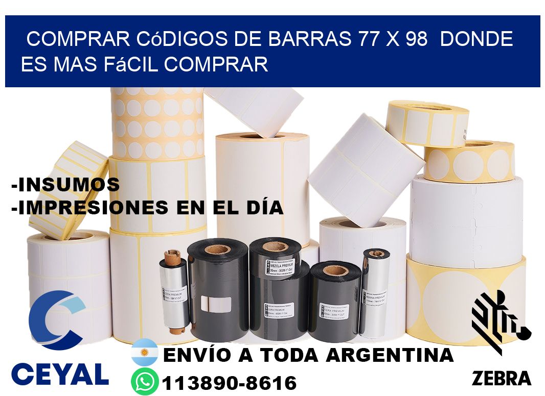 Comprar códigos de barras 77 x 98  Donde es mas fácil comprar