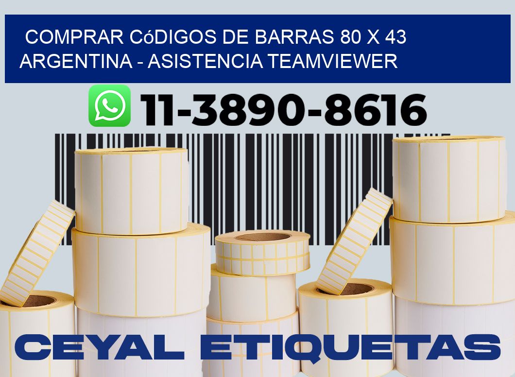 Comprar códigos de barras 80 x 43 argentina - asistencia teamviewer