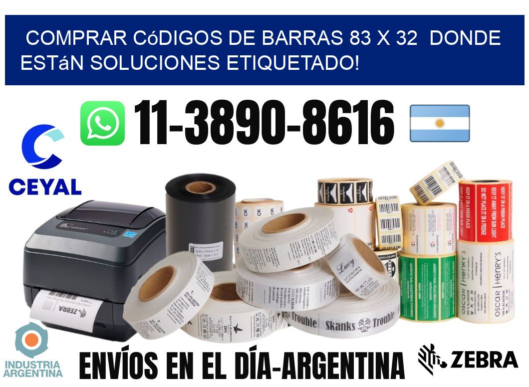 Comprar códigos de barras 83 x 32  donde están soluciones etiquetado!