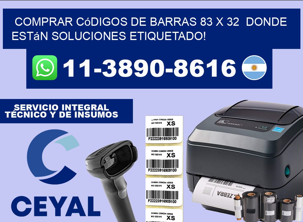 Comprar códigos de barras 83 x 32  donde están soluciones etiquetado!