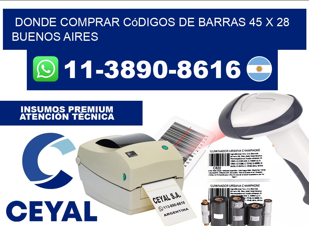 Donde Comprar códigos de barras 45 x 28 Buenos Aires